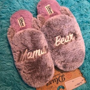 Super cute soft and comfy slippers. “Mama Bear”